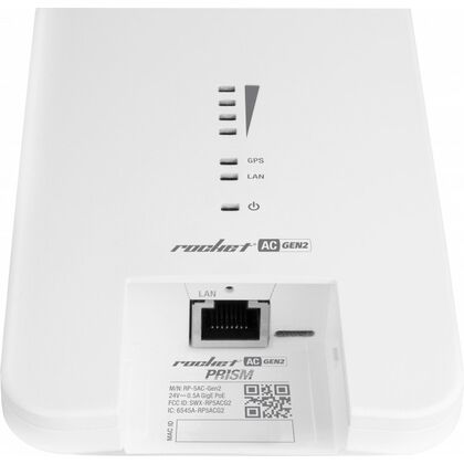 Точка доступа Ubiquiti Rocket 5AC PRISM Gen 2 (5 ГГц, PtMP/ PtP, airMAX ac, 2x RP-SMA, фильтры airPrism, GPS Sync)