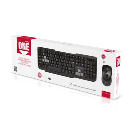 Комплект (клавиатура +мышь) Smartbuy 230346AG беспроводной, мультимедийный, USB, черный/ серый (SBC-230346AG-KG)