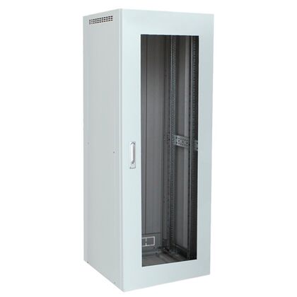 Шкаф напольный телекоммуникационный 19" 18U, Ш600*В880*Г600, передняя дверь - стекло, серый (05-0133)