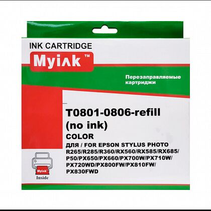 Перезаправляемые картриджи Epson T0801-T0806 MyInk (без чернил) (P50/ PX650/ PX660/ PX700W/ PX710W/ PX720WD/ PX800FW/ PX810FW/ PX830FWD)
