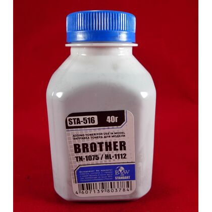 Тонер Brother HL-1110 40г. фл. B&W Standart (TN 1075/ 1070/ 1060/ 1050/ 1040/ 1030/ 1020/ 1010/  1000 HL-1112/ 1110/ 1111/ 1118)
