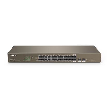 Неуправляемый коммутатор 26 портов Tenda TEG1024F ( 24x1Гбит/ с, 2xSFP) корпус - металл
