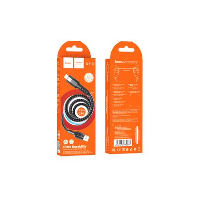 Кабель HOCO MicroUSB U110m (1м. Черный)