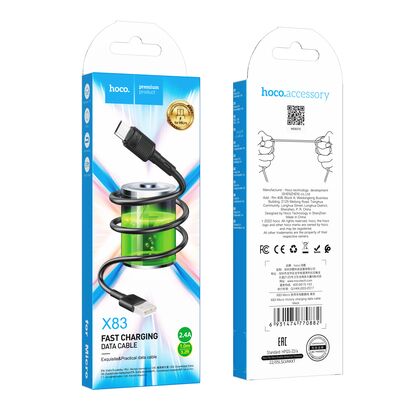 Кабель HOCO MicroUSB X83m Victory (1м. Черный)