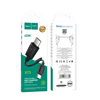 Кабель HOCO USB Type-C X73 60W (1м. Черный)