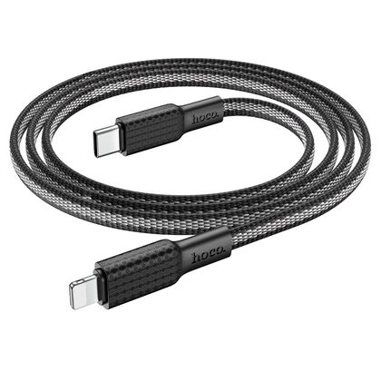Кабель HOCO Lightning/ USB Type-C X69 Jaeger (1м. Черно-белый)
