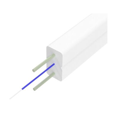 Кабель оптический FTTH, 1 волокно, 0,5 кН, несущий элемент два стеклопрутка, белый Suprlan (02-0168-1)