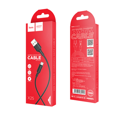 Кабель USB HOCO X25a Soarer (Type-C, 1м, пластик, Черный)