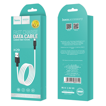 Кабель USB HOCO X29m Superior (MicroUSB, 1м, пластик, Белый)