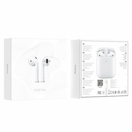 TWS наушники HOCO EW02 Plus true wireless, вкладыши, BT. белый (EW02)