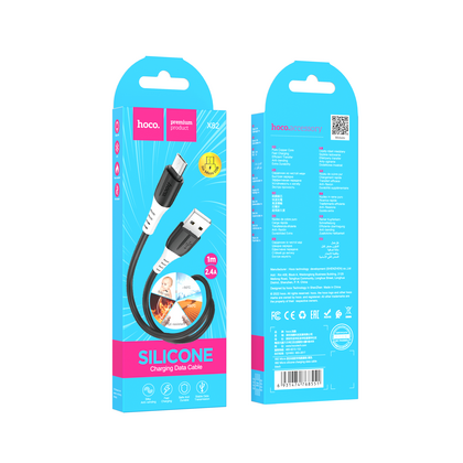 Кабель USB HOCO X82m (MicroUSB, 1м, силиконовый, Черный)