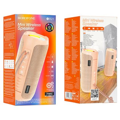 Портативная колонка  Borofone BR21 Sports 10W, розовый, BT, USB, FM приемник, Пластик (6974443383645)