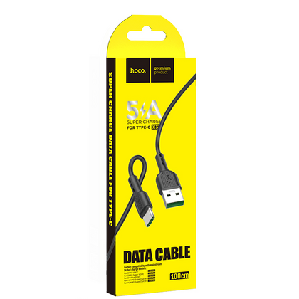 Кабель USB HOCO X33a 5A Surge (Type-C, 1м, пластик, Черный)