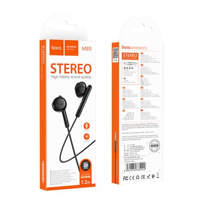Проводные наушники HOCO M94, jack 3.5 mm, микрофон, черный (6931474765222)