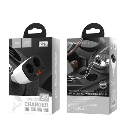 Автомобильное зарядное устройство HOCO Z28 Power ocean (2xUSB, 3.1А+Белый)