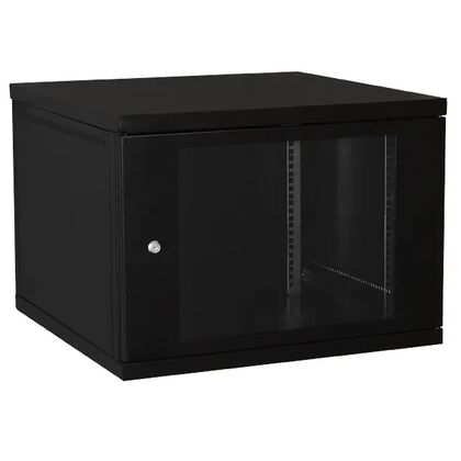 Шкаф настенный телекоммуникационный 19" 09U, Ш600xВ465xГ450, передняя дверь - перфорация, черный (05-0118-B)