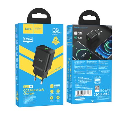 Сетевое зарядное устройство HOCO N26 Maxim (1xUSB, Черный)