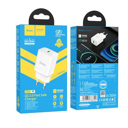 Сетевое зарядное устройство HOCO N26 Maxim (1xUSB, Белый)