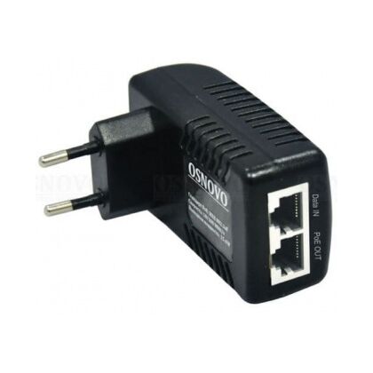 PoE-инжектор Osnovo Midspan-1/ 151G. Мощность РоЕ — 15.4 Вт. Скорость передачи — 10/ 100/ 1000 Мбит/ с