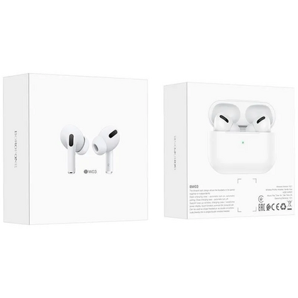TWS наушники Borofone BW03 Plus True, Bluetooth, вкладыши, белый (6931474753939)