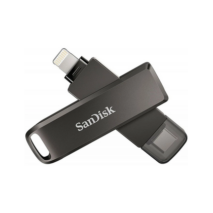 Флеш-накопитель Sandisk 128Gb Type-C/ Lightning iXpand Luxe Черный (SDIX70N-128G-GN6NE)