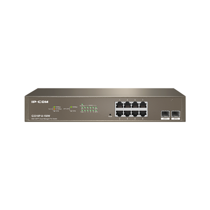Управляемый PoE-коммутатор 10 портов Tenda TEG3310P-8-150W (8х1Гбит/ с, 2хSFP, 8хPoE, PoE‑бюджет 130 Вт) 2 уровня