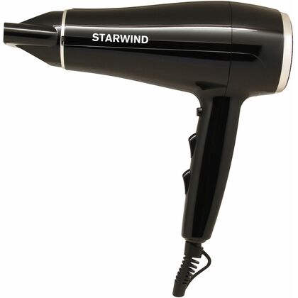Фен Starwind SHD 7080 черный (2200 Вт, режимов - 3, вид: полноразмерный, насадок - 1)