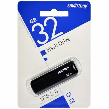 Флеш-накопитель Smartbuy 32Gb USB2.0 Clue Черный (SB32GBCLU-K)