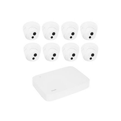 Комплект видеонаблюдения 8-канальный регистратор + 8 камер IP 4 Mp внутренняя Tenda купольная, f: 4.0 мм, 2560*1440, ИК: 30 м, микрофон (K8P-4CR)