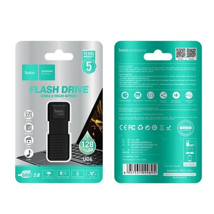 Флеш-накопитель HOCO 128Gb USB2.0 UD6 Insightful Черный (6931474700124)
