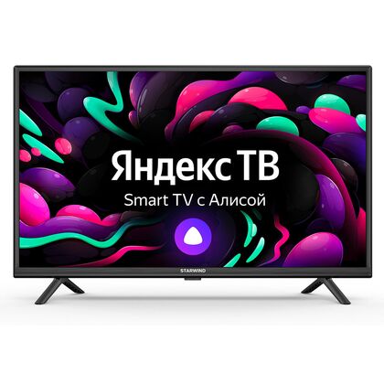 Телевизор 32" Starwind SW-LED32SG300 Smart TV (Яндекс.ТВ), HD Ready, 60 Гц, тюнер DVB-T2/ C/ S2, HDMI х2, USB х1, 10 Вт,  чёрный