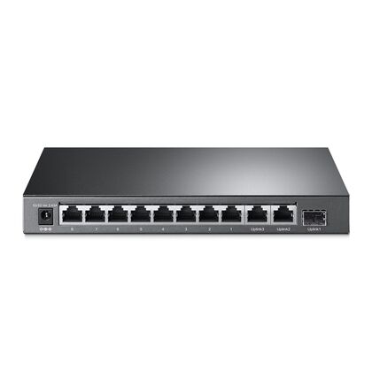 Неуправляемый POE-коммутатор 11 портов TP-Link TL-SL1311MP ( 8x100Мбит/ с 2x1Гбит/ с, 1xSFP, 8xPOE, PoE‑бюджет 124 Вт) корпус - металл