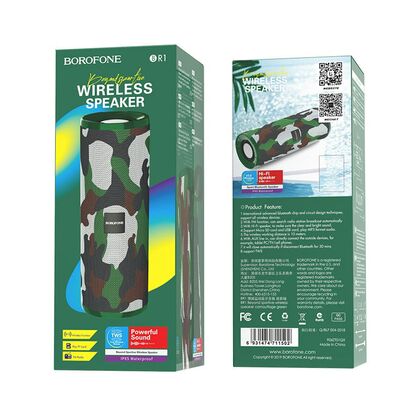 Портативная колонка Borofone BR1 Beyond 10W, камуфляж, BT, miniJack 3.5, USB, FM приемник, Пластик (6931474711502)