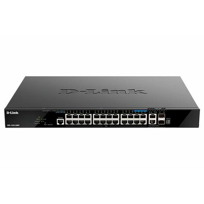 Управляемый PoE-коммутатор 28 портов D-Link DGS-1520-28MP (20х1Гбит/ с, 4х2,5Гбит/ с, 2х10Гбит/ с, 2хSFP+, 24хPoE, PoE‑бюджет 370 Вт) 3 уровня