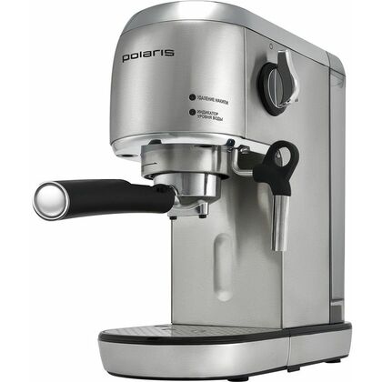 Кофеварка эспрессо Polaris PCM 2001AE серебристый (1400 Вт, молотый, капучинатор: ручной, 1500 мл)