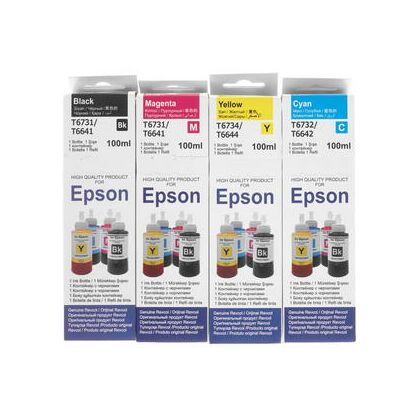 Комплект чернил Epson B/ C/ M/ Y 4 банки*100мл, Revcol (L100/ L200)