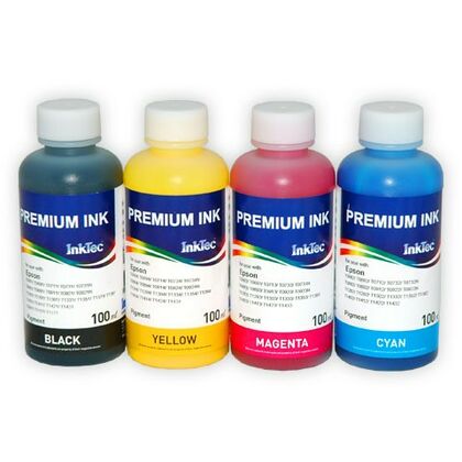 Комплект чернил Epson B/ C/ M/ Y 4 банки*100мл, InkTec (L100/ L200)