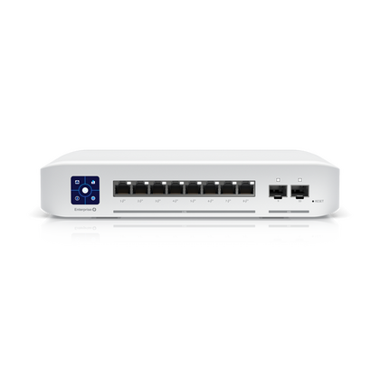 Управляемый PoE-коммутатор 10 портов Ubiquiti USW-Enterprise-8-PoE ( 8х2,5Гбит/ с, 2хSFP+, 8хPoE, PoE‑бюджет 120 Вт) 3 уровня