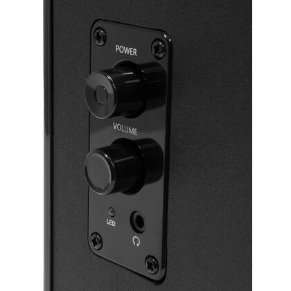 Колонки 2.0 Defender Aurora S12 12W, черный/ оранжевый, miniJack 3.5, Нет, MDF (65415)