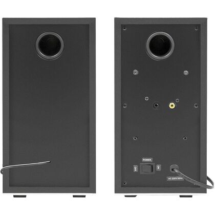 Колонки 2.0 Defender Aurora S12 12W, черный/ оранжевый, miniJack 3.5, Нет, MDF (65415)