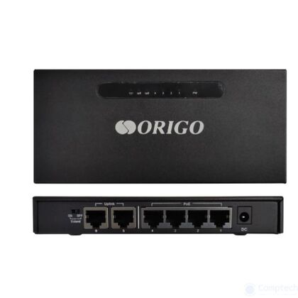 Неуправляемый POE-коммутатор 06 портов Origo OS1206P/ A1A ( 6x100Мбит/ с, 4xPOE, PoE‑бюджет 60 Вт) корпус - металл