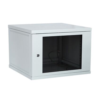 Шкаф настенный телекоммуникационный 19" 15U, Ш600xВ703x450, передняя дверь - стекло, серый (СН-15U-06-04-ДС-1-7035)