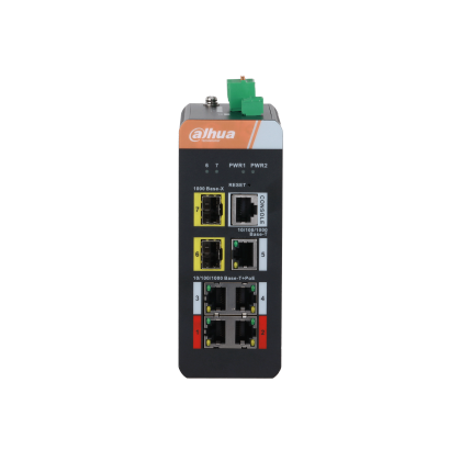 Управляемый PoE-коммутатор 08 портов Dahua DH-IS4207-4GT-120 (5х1Гбит/ с, 2хSFP, 4хPoE, PoE‑бюджет 120 Вт) 2 уровня