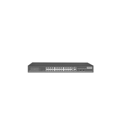 Неуправляемый POE-коммутатор 26 портов Osnovo SW-62422(400W) ( 24x100Мбит/ с, 2xSFP, 24xPOE, PoE‑бюджет 400 Вт) корпус - металл