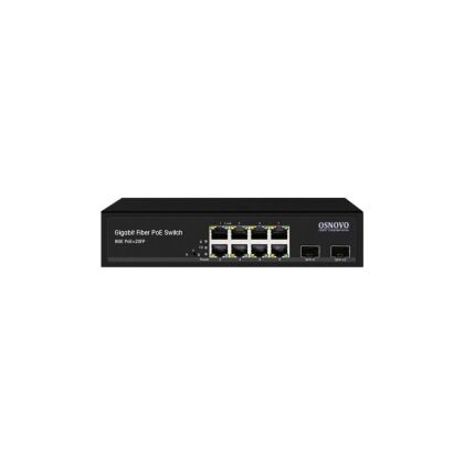 Неуправляемый POE-коммутатор 10 портов Osnovo SW-80802(150W) ( 8x1Гбит/ с, 2xSFP, 8xPOE, PoE‑бюджет 150 Вт) корпус - металл
