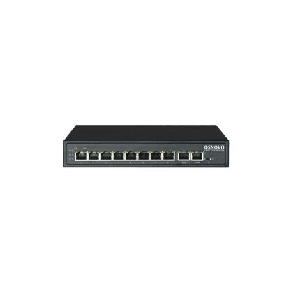 Неуправляемый POE-коммутатор 10 портов Osnovo SW-21000(120W) ( 10x100Мбит/ с, 8xPOE, PoE‑бюджет 120 Вт) корпус - металл
