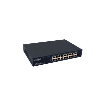 Неуправляемый POE-коммутатор 19 портов Osnovo SW-61621(300W) ( 16x100Мбит/ с 2x1Гбит/ с, 1xSFP, 16xPOE, PoE‑бюджет 300 Вт) корпус - металл