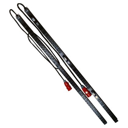 Блок распределения питания Lanmaster TWT-PDVI3-6X24-CB-32 верт.размещ. 6xC19 24xC13 с пофазным измерением энергии 32A IEC60309 2м