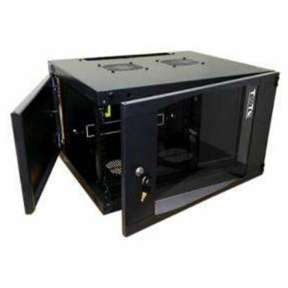 Шкаф коммутационный Lanmaster Next (TWT-CBWNG-12U-6X6-BK) настенный 12U 550x600мм пер.дв.стекл 60кг черный 20кг 658мм
