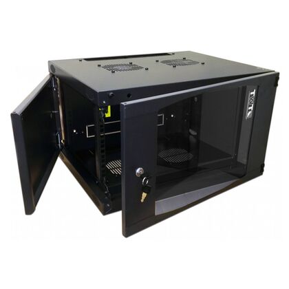 Шкаф коммутационный Lanmaster Next (TWT-CBWNG-9U-6X4-BK) настенный 9U 550x450мм пер.дв.стекл 60кг черный 15.5кг 494мм